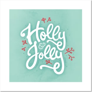 Holly & Jolly - Christmas - Hand Lettering Posters and Art